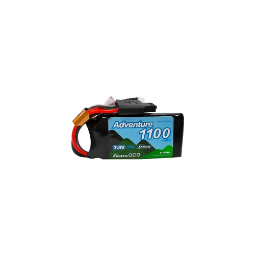 Gens Ace G-Tech Adventure 7.4V 1100mAh 35C Short Soft Case LiPo Battery