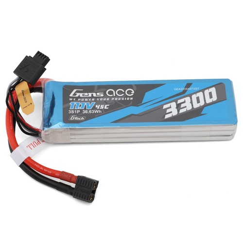 Gens Ace G-Tech Smart 3S LiPo Battery 45C (11.1V/3300mAh) w/Universal Connector