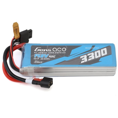 Gens Ace G-Tech Smart 4S LiPo Battery 45C (14.8V/3300mAh) w/Universal Connector