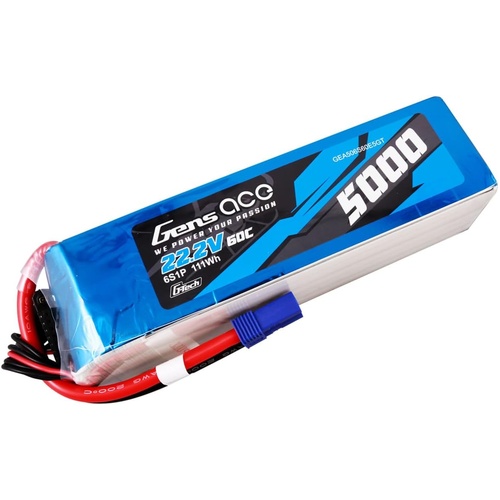 Gens Ace G-Tech 6S 3300mAh 60C 22.2V Soft Pack Lipo Battery (EC5)