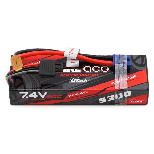 Gens Ace G-Tech Smart 2S LiPo Battery 60C (7.4V/5300mAh) w/EC3 Connector