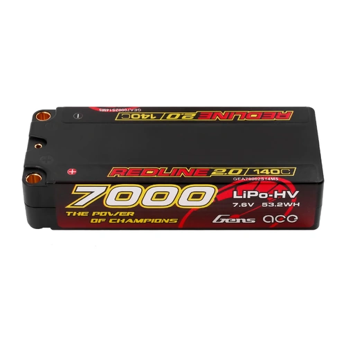 Gens ace Redline 2.0 Series 7000mAh 2S1P 7.6V 140C HardCase HV Lipo Battery Pack with Hardcase 133#