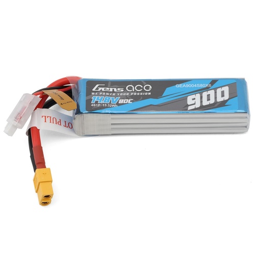 Gens Ace 4S 80C Stick LiPo Battery (14.8V/900mAh) w/XT60 Connector