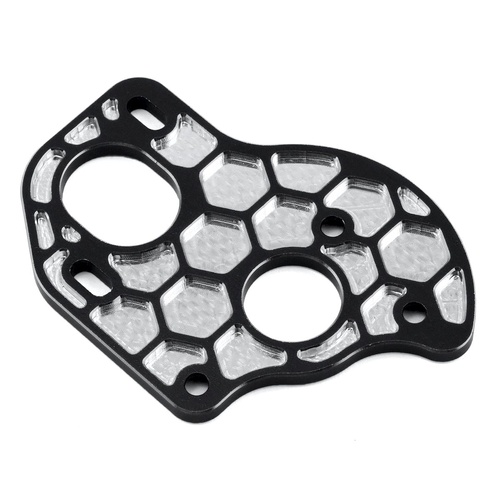 JConcepts B6.1/B6.1D Aluminum "3 Gear" Layback Honeycomb Motor Plate (Black)