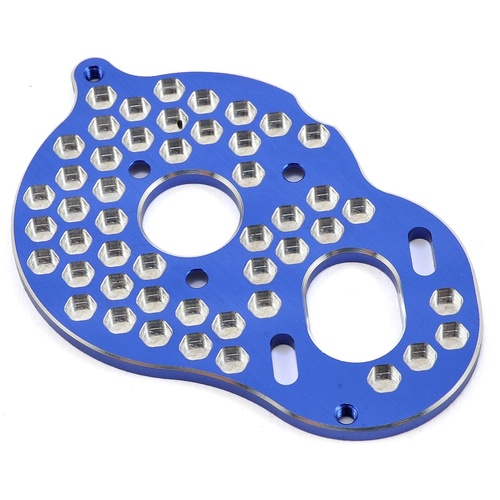 JConcepts B5M Aluminum "3 Gear" Honeycomb Motor Plate (Blue)