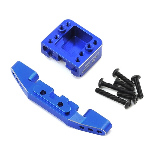 JConcepts B6/B6D Aluminum Front Camber Link Mount Bulkhead (Blue)