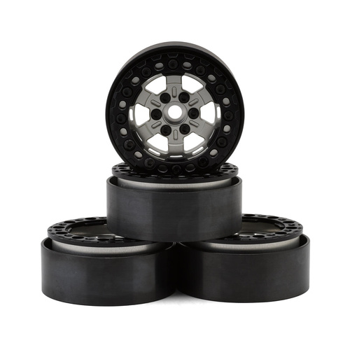 JConcepts Jammer 2.2" Beadlock Aluminum Crawler Wheels (4) (Silver/Black)