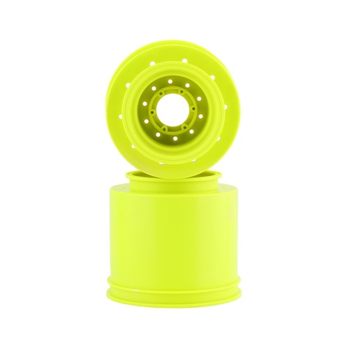 Aggressor - 2.6 x 3.8" 17mm hex Monster Truck wheel, (yellow) with interchangeable hubs (Traxxas E-Revo 2.0, Arrma Kraton)