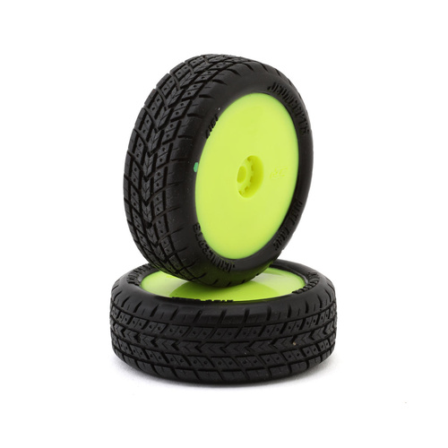 JConcepts Mini-B Dirt Trac Mini Pre-Mounted Front Tires (Yellow) (2) (Green)
