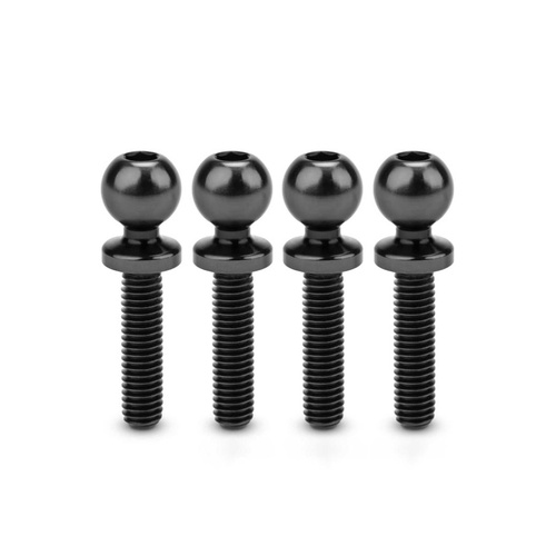 5.5 x 12mm revolved titanium ball-stud, stealth black, 4pc.