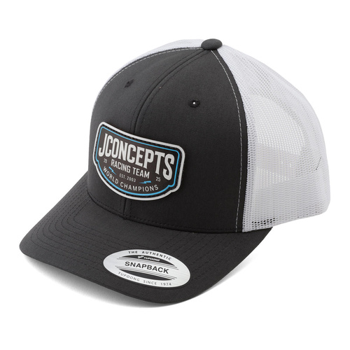 JConcepts 2025 Snapback Round Bill Hat (White/Grey) (One Size Fits Most)