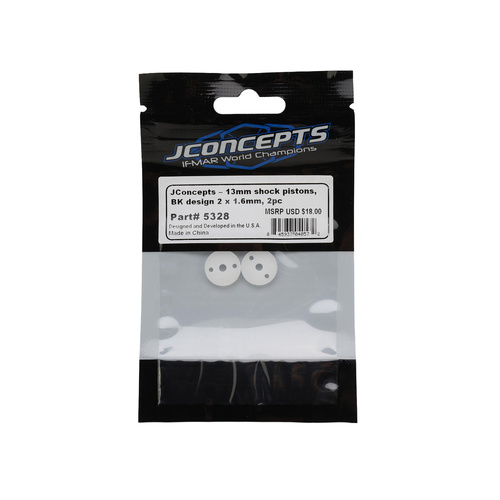 JConcepts BK Design AE 13mm Shock Piston (2) (2.5mm Thick) (2x1.6mm)