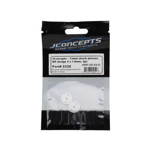 JConcepts BK Design AE 13mm Shock Piston (2) (2.5mm Thick) (2x1.8mm)