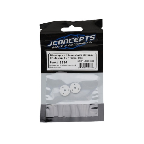 JConcepts BK Design AE 13mm Shock Piston (2) (2.5mm Thick) (3x1.6mm)