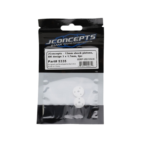 JConcepts BK Design AE 13mm Shock Piston (2) (2.5mm Thick) (3x1.7mm)