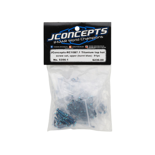 JConcepts RC10 B7.1/B7.1D Titanium Upper Screw Set (Blue) (91)