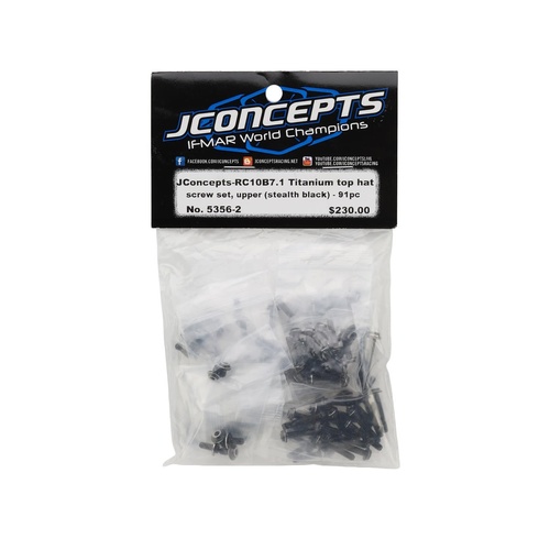 JConcepts RC10 B7.1/B7.1D Titanium Upper Screw Set (Black) (91)