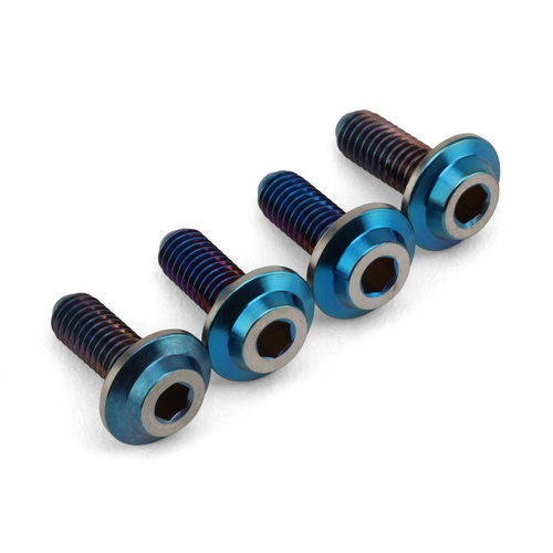 JConcepts 3mm "Top Hat" Large Flange Titanium Screws (Blue) (4) (6mm)
