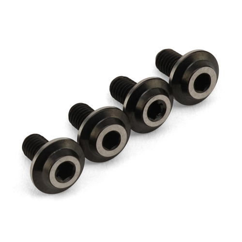 JConcepts 3mm "Top Hat" Large Flange Titanium Screws (Black) (4) (6mm)