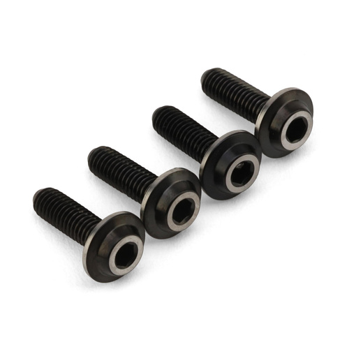 JConcepts 3mm "Top Hat" Large Flange Titanium Screws (Black) (4) (8mm)