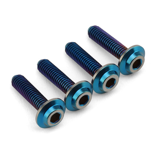 JConcepts 3mm "Top Hat" Large Flange Titanium Screws (Blue) (4) (12mm)