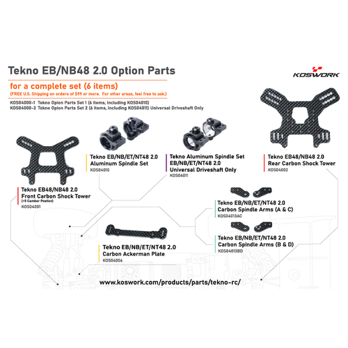 (Replaced by KOS04000-3) Tekno Option Parts Set 1 (6 items, including KOS04010)