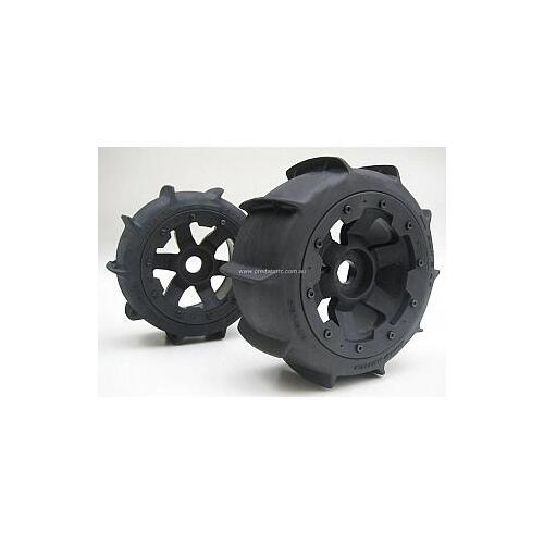 Rovan 1/5 Rear Paddle Tyres on Black Rims 2Pcs Beadlock Wheels