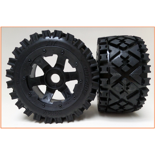 Baja 5B Rear All Terrain Tyre & Rim, 2pce