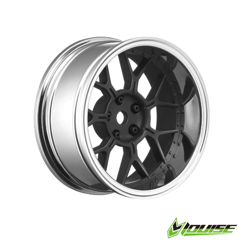 14 SPOKE/MATTE BLACK Wheels Only 4pcs (2,4,6,8mm OFFSET HEX 12mm)