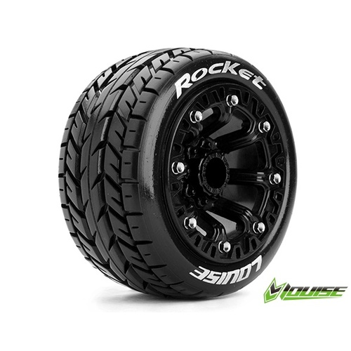 ST-Rocket 1/10th-1/16th BLK rim w/tyre