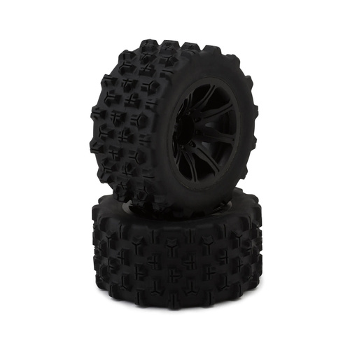 MJX HYPER GO 1.9" 8-Spoke Pre-Mounted Off-Road Tires (Black) (2) (Front/Rear)