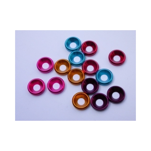5mm Aluminium Washer Red (10)