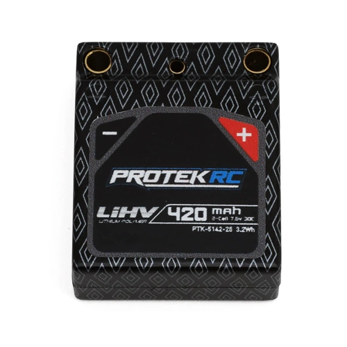 ProTek RC 2S 30C HV Hardcase LiPo Battery for Losi® Micro-B (7.6V/420mAh) w/Charge Lead & 3.5mm Bullets