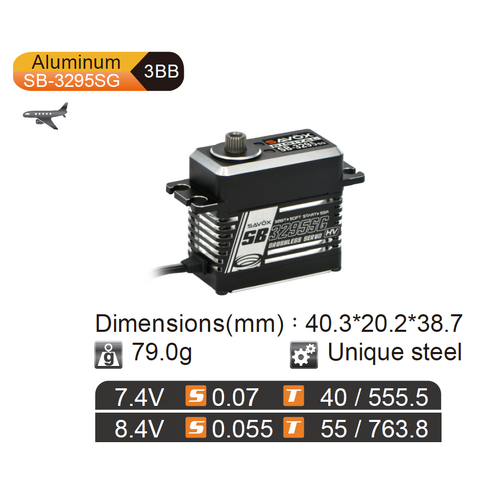 Savox SB-3295SG is a high-performance brushless digital servo typically used in high-end radio-controlled (RC) models like helicopters, cars, and airp