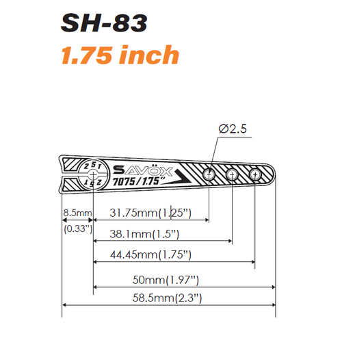 Savox 1.75 inch servo horn