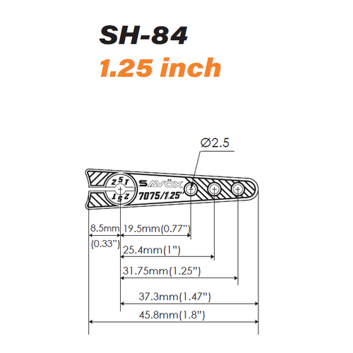 Savox 1.25 inch servo horn