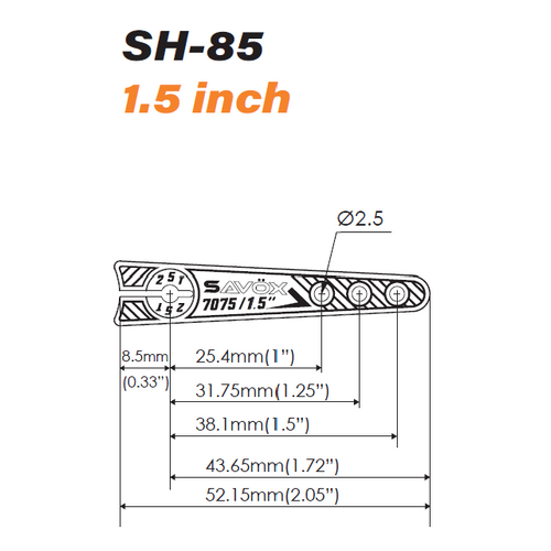 Savox 1.5 inch servo horn