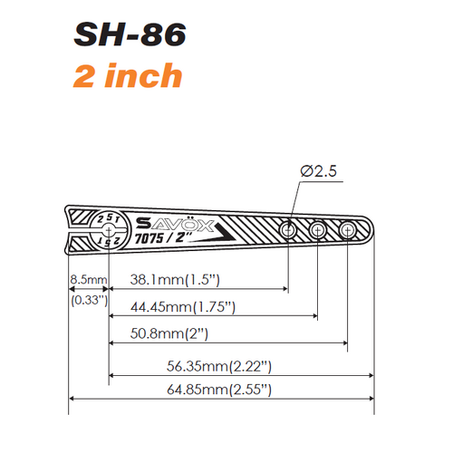Savox 2 inch servo horn 
