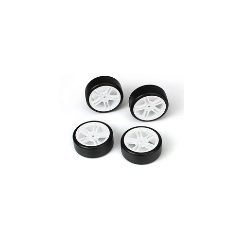 E4D mounted drift tyre & rim white rim