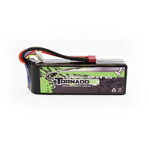 TORNADO RC-6S-3300MAH-40C SOFT CASE LIPO 22.2V DEANS