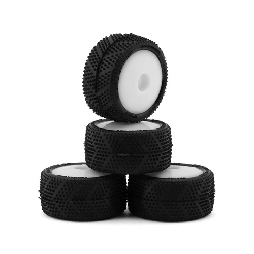 UpGrade RC Micro Spiker Pre-Mounted Carpet Tires for Losi® Micro-T (White) (4)