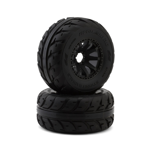 UpGrade RC Belted Street Radials 2.9" Pre-Mounted Tires for Traxxas® MAXX®