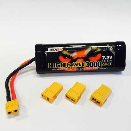 7.2V 3000mah Gen2 NiMh with multi plug