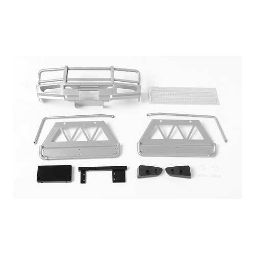 Trifecta Front Bumper, Sliders and Side Bars for Land Cruiser LC70 Body (Silver)