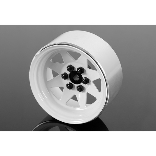 6 Lug Wagon 2.2" Steel Stamped Beadlock Wheels (White)