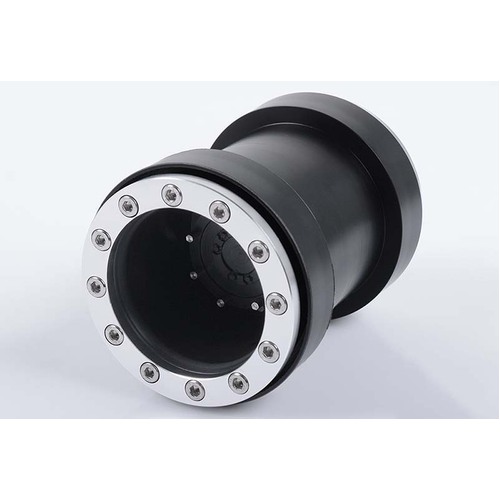 Universal Monster Truck Beadlock Wheels V2 For Tamiya Clod Buster (Black Delrin)
