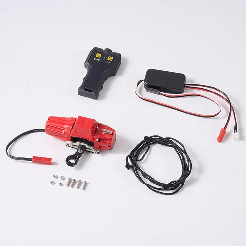1:10 Single-Power Electric Winch (Red) - Includes Remote Controller and Receiver
